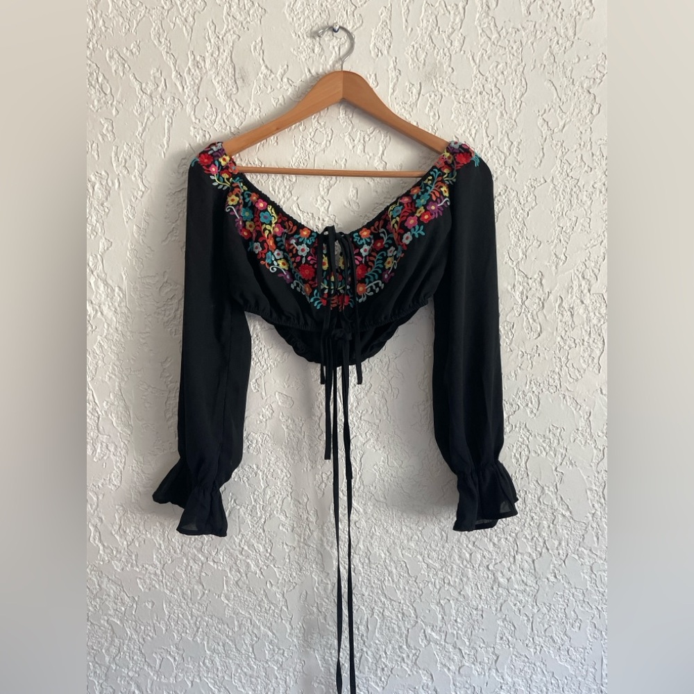 RARE Vintage 90s Two-Piece Crop Top Skirt Boho Festival Set - M